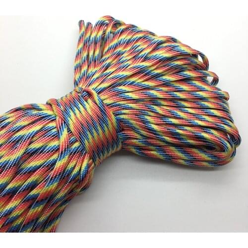 10yds/Lot Mxi color Paracord Bracelets Rope 7 Strand Parachute Cord CAMPING HiKING #Red+yellow+blue