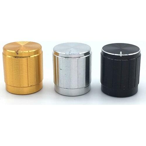 5pcs Black Silver Golden Aluminium Alloy Switch Caps 15x17mm Potentiometer knobs Encoder Switch Plum Shaft D Axis Half Shaft