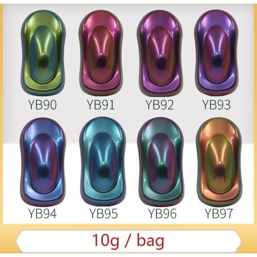 8 Packs Chameleon Powder Pigment Coating Acrylic Paint Chameleon Dye for Cars Automotive Craft Nail