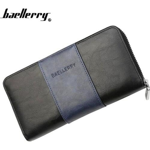Baellerry New Design Brand Leather Men Wallets High Quality Multi card position Long Wallet Men Purse 4 Colors Male Clutch Bag