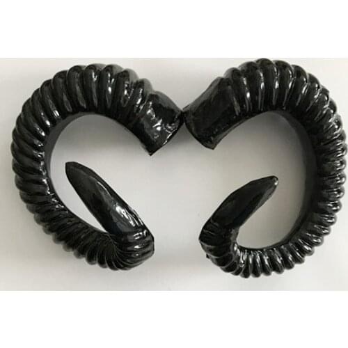 Free shipping handmade black sheep horn for headband