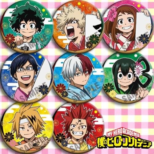 Brdwn My Hero Academia Midoriya Izuku Bakugou Katsuki Jiro Kyoka Iida Tenya Ochaco Uraraka Asui Tsuyu Cosplay Badge #CDE