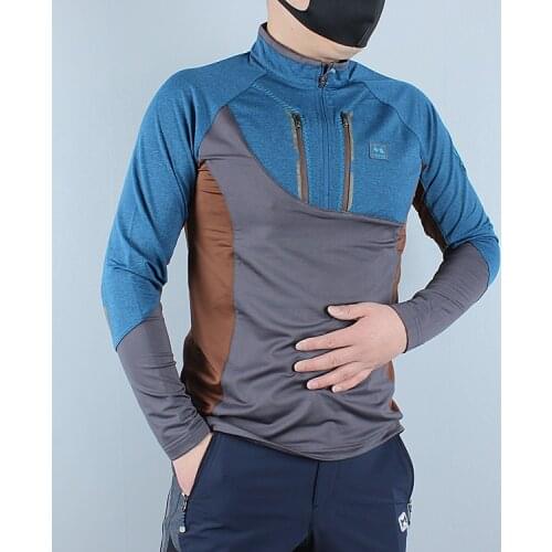 Quick dry long-sleeve slim elastic hiking Camping tshirt Men spring MTB cycling Jerseys men`s Sweatshirt breathable t-shirt