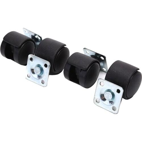 Black Swivel Plate Caster 30mm Plastic Wheel Chair Table Castor Replacement Hardware Casters For Industrial Furniture