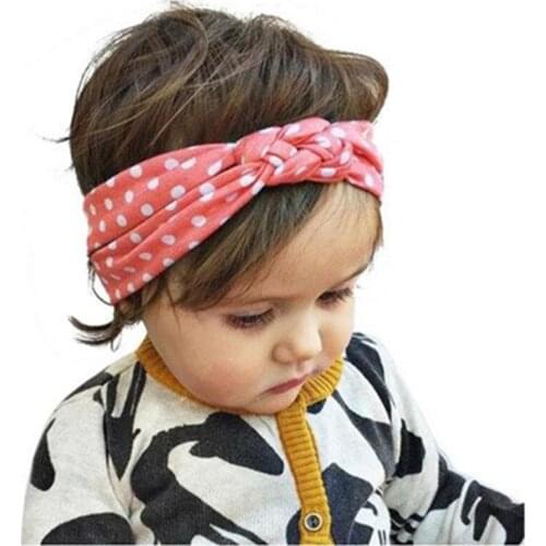 Kids Knot Headband Winter Dots Print Headband Knot Girls Elastic Headband Hair Accessories Headband Turban