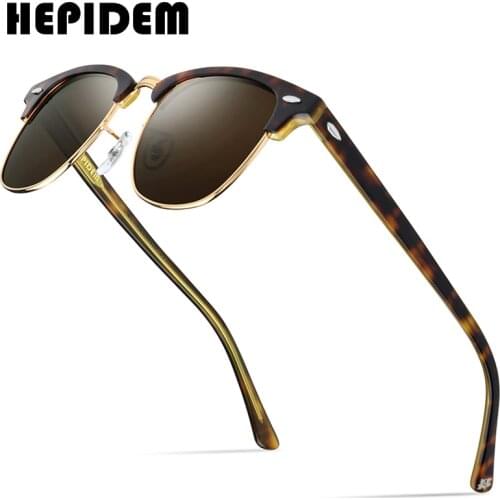 HEPIDEM Acetate Polarized Sunglasses for Women 2020 New Fashion Luxury Brand Design Retro Vintage Round Sun Glasses for Men 9131