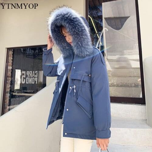 YTNMYOP Winter Warm Jackets Women 2021 Fur Lining Snow Wear Parka Office Lady Drawstring Slim Fashion Female Coats Outerwear