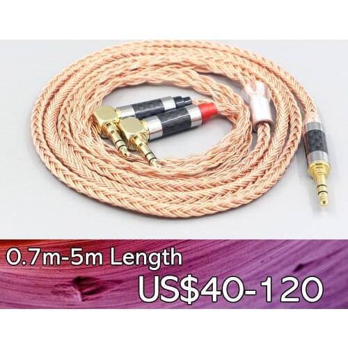 LN007662 XLR 2.5mm Balanced 16 Core 99% 7N OCC Earphone Cable For Verum 1 One Headphone Headset L Shape 3.5mm Pin Earpohone