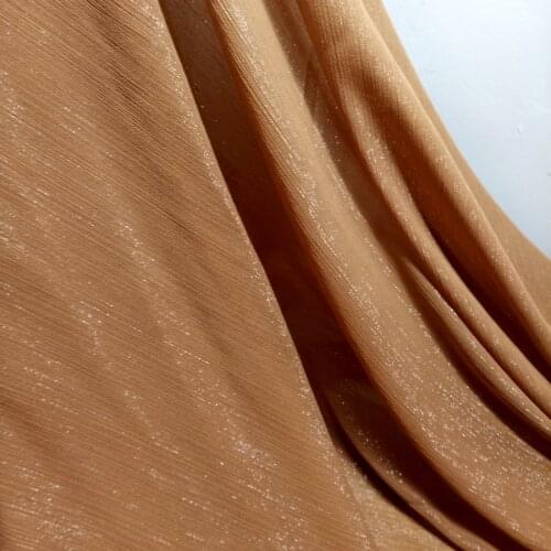 Many Colors Dress Fabric Metallic Crepe Chiffon Silky Fabric Light Soft DIY Fabric Qualified 1 Yard