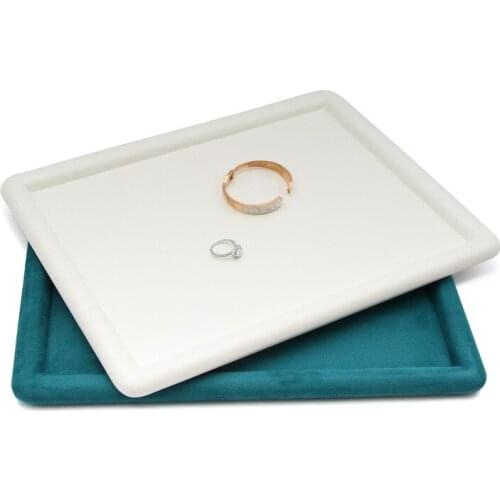 Fashion Jewelry Display Tray Green Microfiber Necklace Watch Jewelry Accessories Counter Jewelry Display Organizer Props