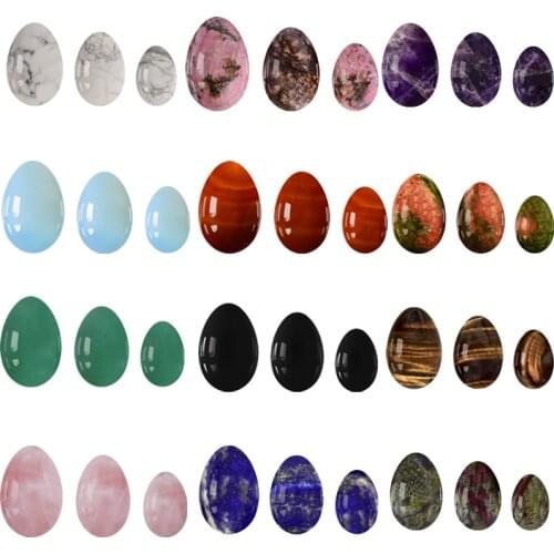 Undrilled Rose Quartz Yoni Egg Set Tiger Eye Jade Eggs Obsidian Kegel Exercise Vaginal Muscle Firming Yoni Eggs Exerciser