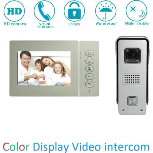 Wall Mounted 4'' LCD Screen Indoor House use Video Door Phone Visitor Talk-back Door Unlock Doorbell intercom system