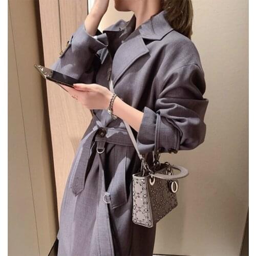 Fy1064 Fad spring autumn winter new women Vogue casual Ladies work wear nice Jacket woman female OL windbreaker long coat