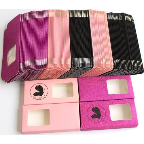 Wholesale Lashes Custom Packaging Black/White/Pink Rectangle Shape eyelash New Design Empty Packaging Box Custom Logo Lash Case