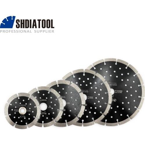SHDIATOOL 2pcs Dia 4/4.5/5/7/9" Diamond Segmented Saw Blade with Multi Hole Cutting Disc for Hard Material Stone Ceramic Tile