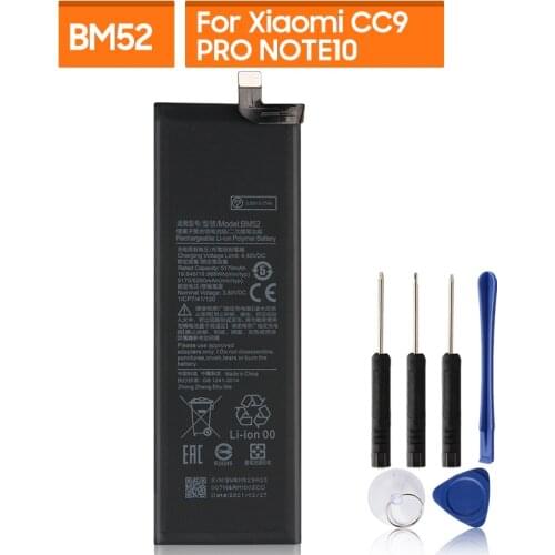 Original Replacement Battery BM52 For Xiaomi CC9 Pro Note 10 Note10 Pro Genuine Phone Battery 5260mAh