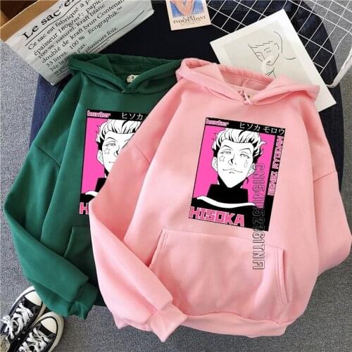 Hisoka Morow Hoodie Print Oversize Womens Japanese Anime Hooded Sweatshirt Ulzzang Harajuku Fun Hunter X Hunter Cartoon Hoodie