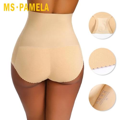 XPAY New Women Fake Ass Butt Lift Briefs Seamless Underwear High Waist Tummy Control Shaper Hip Up Padded Push Up Panties