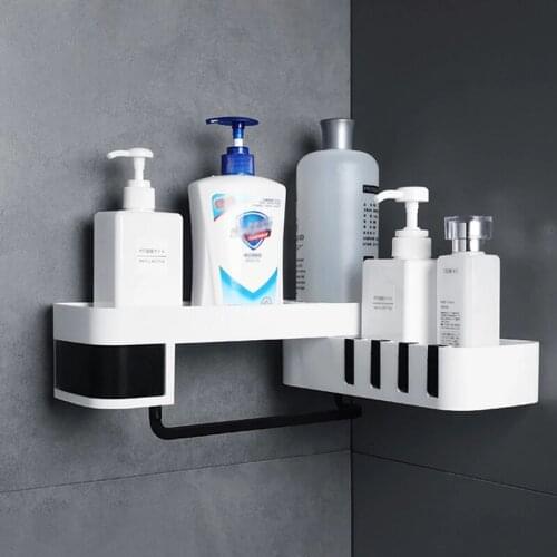 Corner Shower Shelf Creative Seamless Rotating Tripod Home Wall-mount Storage Rack Multifunction Bathroom Accessories Shelf