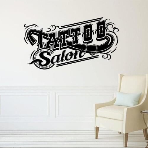Tattoo Salon Wall Decal Tattoo Shop Sign Logo Stickers Poster Studio Design Door Window Vinyl Sticker Mural Wall Art Decor PW970