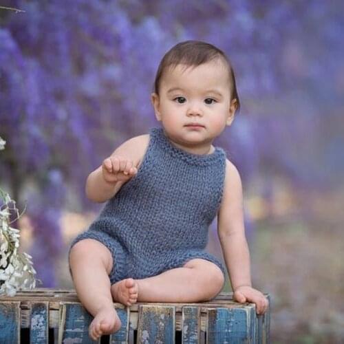 Ylsteed Crochet Newborn Photography Clothes Baby Boy Photo Props Knitted Baby Overall Infant Shooting Outfits Baby Shower Gift