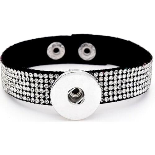XH9032 8colors Unisex Cloth with crystal DIY snap button students bracelets (fit 18mm 20mm Snap)