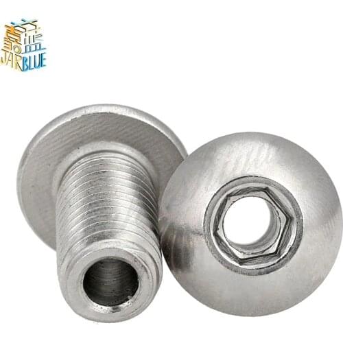 1-5PCS M4 M5 M6 M8 M10 M12 stainless steel 304 round head/plate head hexagon hollow screw hollow bolt mask machine threading