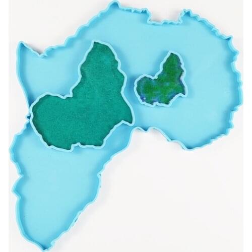 1PCs Africa Map Shape Coaster Cup Mat Pad Epoxy Resin Mold Keychain Pendants Silicone Mould DIY Crafts Jewelry Casting Tool
