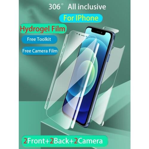 Front Back Camera 12 Mini Screen Protector For IPhone 11 12Pro Full 3 In 1 All-Inclusive HD Blue Soft Hydrogel Film XS MAX XR