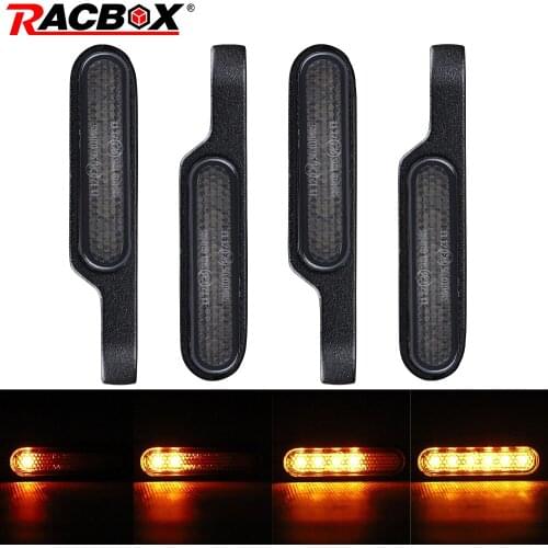 2/4 pcs Black Mini LED Flowing Turn Signals Indicators Blinker Light Amber 8mm 6 LED Flowing Signal lamp Motorcycle styling