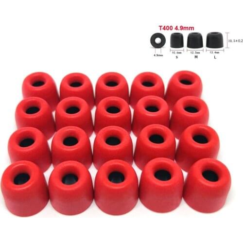 ANJIRUI 10Pair(20pcs) T400 4.9mm Ear Pads memory ear foam eartips Noise Isolating Comfortble Ear Pads for In earphone headphones