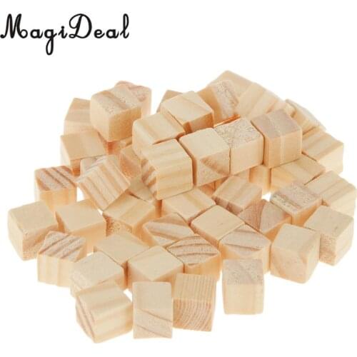 MagiDeal High Quality 50Pcs Wooden Square Tiles for Crafts Wood Family Fun Board Games Great Crafting Accessory Children Gifts