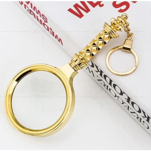 5X Toy Golden Handheld Metal Insects Viewer Magnifying Glass Pocket Magnifier Birthday Gift Loupe 5 Times Reading Glass