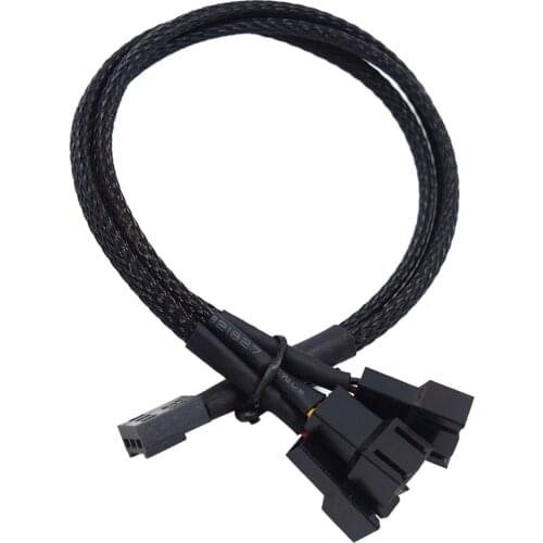 3 Pin Fan Adapter Cable Sleeved Braided Adapter Splitter Cables 27cm CPU Fan Extension Power Cable 1 to 2/3 Converter