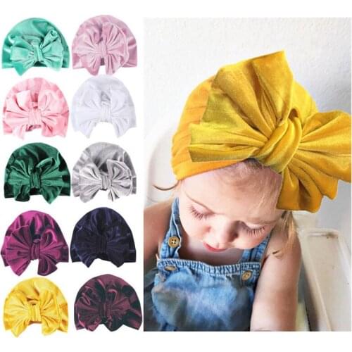 Baby Hat Velvet Bowknot Hat Newborn Beanie Cap Children Hats Winter Kids Girl Cap Infant Hats For Girls Big Bow Baby Accessories