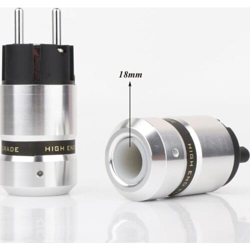 Hi-end Rhodium Plated Brass Schuko Male Plug Hifi Figure 8 IEC C7 Plug Female Socket DIY Power Cord Cable