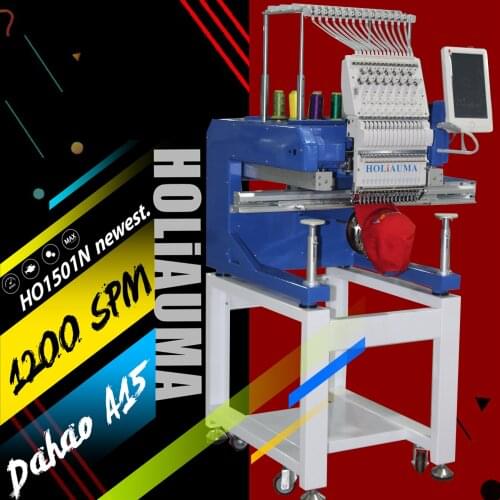 HO1501N 1 head tajima 15 needle embroidery machine holiauma for cap flat t-shirt computerized embroidery machine price