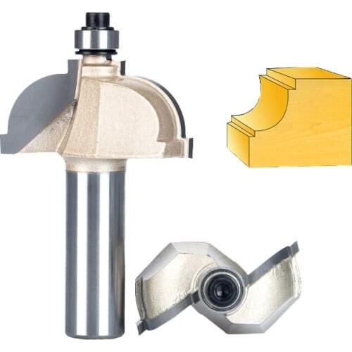 HUHAO 1pc 1/2" Shank Router Bits For Wood Drawing Line Bit With Bearing Woodworking Tools Two Flute Endmill Milling Cutter