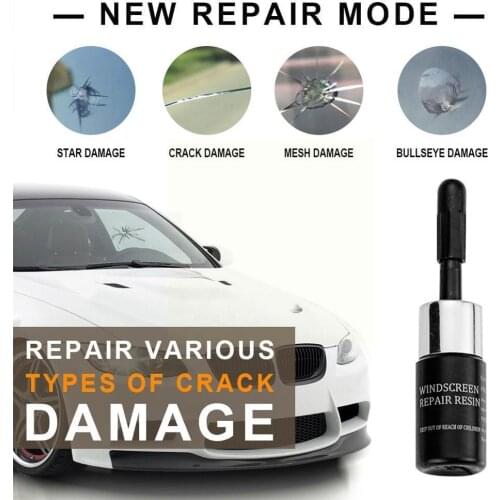 Black Car Windshield Repair Tool DIY Car Window Repair Curing Restore Auto Glass Glass Scratch Crack Kit Tools Glue L6F4