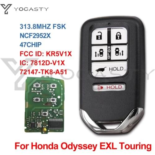 YOCASTY 3 Button Remote Car Key 433MHz Fob for Honda BR-V ACCORD CRIDER CIVIC CITY 2013 2014 2015 2016 PCF7961 ID47 chip No Mark