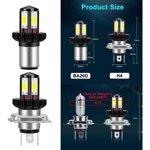 H4/ BA20D Motorbike Motorcycle Headlight Bulbs LED Conversion Kit 1200LM Easy install