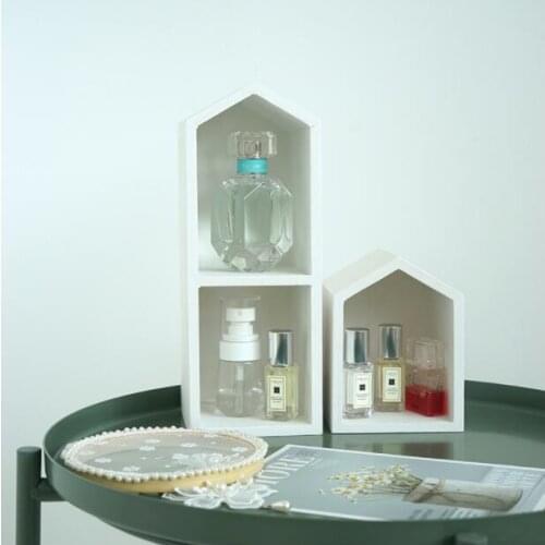 Creative 1/2layer house raw wood cake rack storage rack cake makeup shelf organizer DGP071