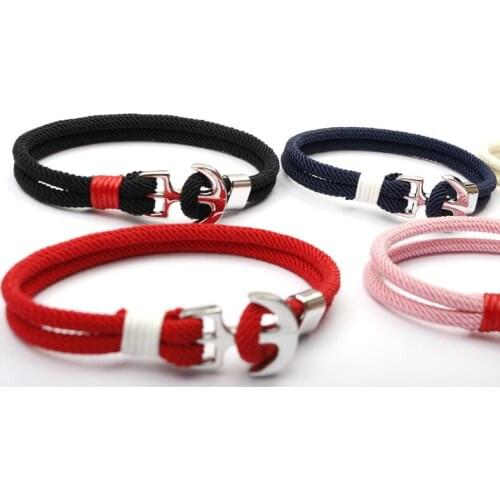 Milan Line Couples life rope Red Anchor bracelet Pirate ship anchor jewelry