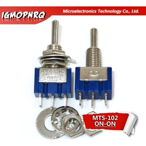 5Pcs Miniature Toggle Switch MTS-102 SPDT 6A 125VAC/3A 250VAC Mini Switch Lever Switch 3 Pin ON/OFF