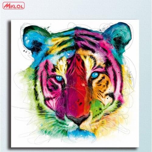 Fashion Tiger-Pop art Oil Painting Wall Art Picture Paiting Canvas Paints Home Decor HD Print Painting Modern Wall Decor