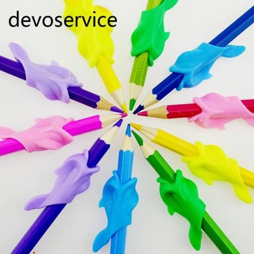 8PCS/Lot Soft Silicone Pen Pencil Grips For Children Control Right Handed Writing Handwriting Ambidextrous Aid School Stationery