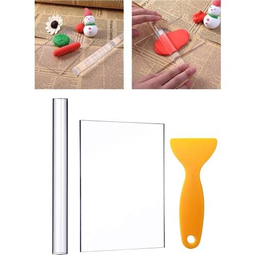 3 Pcs Acrylic Clay Roller Set Shaping Modelling Polymer Clay Accessories Roller Set Ceramic Sculpting Modelling DIY Crafts