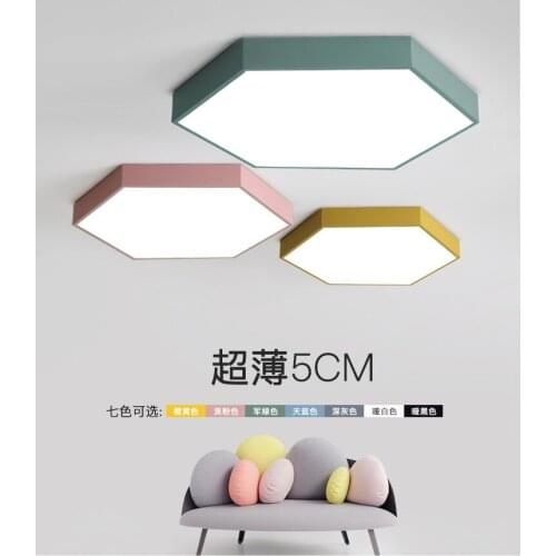 New ultra-thin ceiling lamp led color macaron bedroom living room lighting simple and modern
