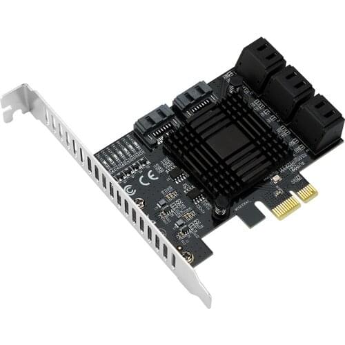 PCIE SATA Expansion Card PCIE to 8-Port SATA 3.0 6Gbit/S Adapter Card Desktop Integrated Converter with 8 SATA Lines
