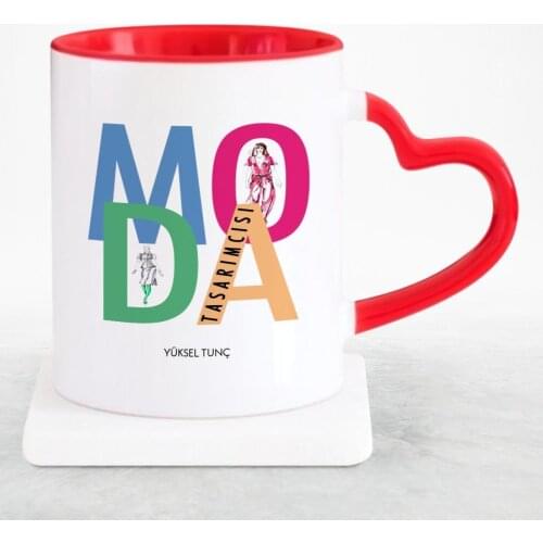 Personalized Professional Fashion Designer Red Heart Mug Cup-2